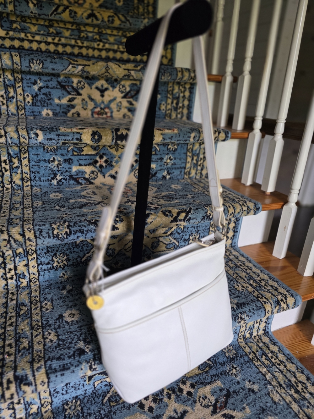 Sak Classic White Leather Crossbody Bag - Women's Shoulder Purse